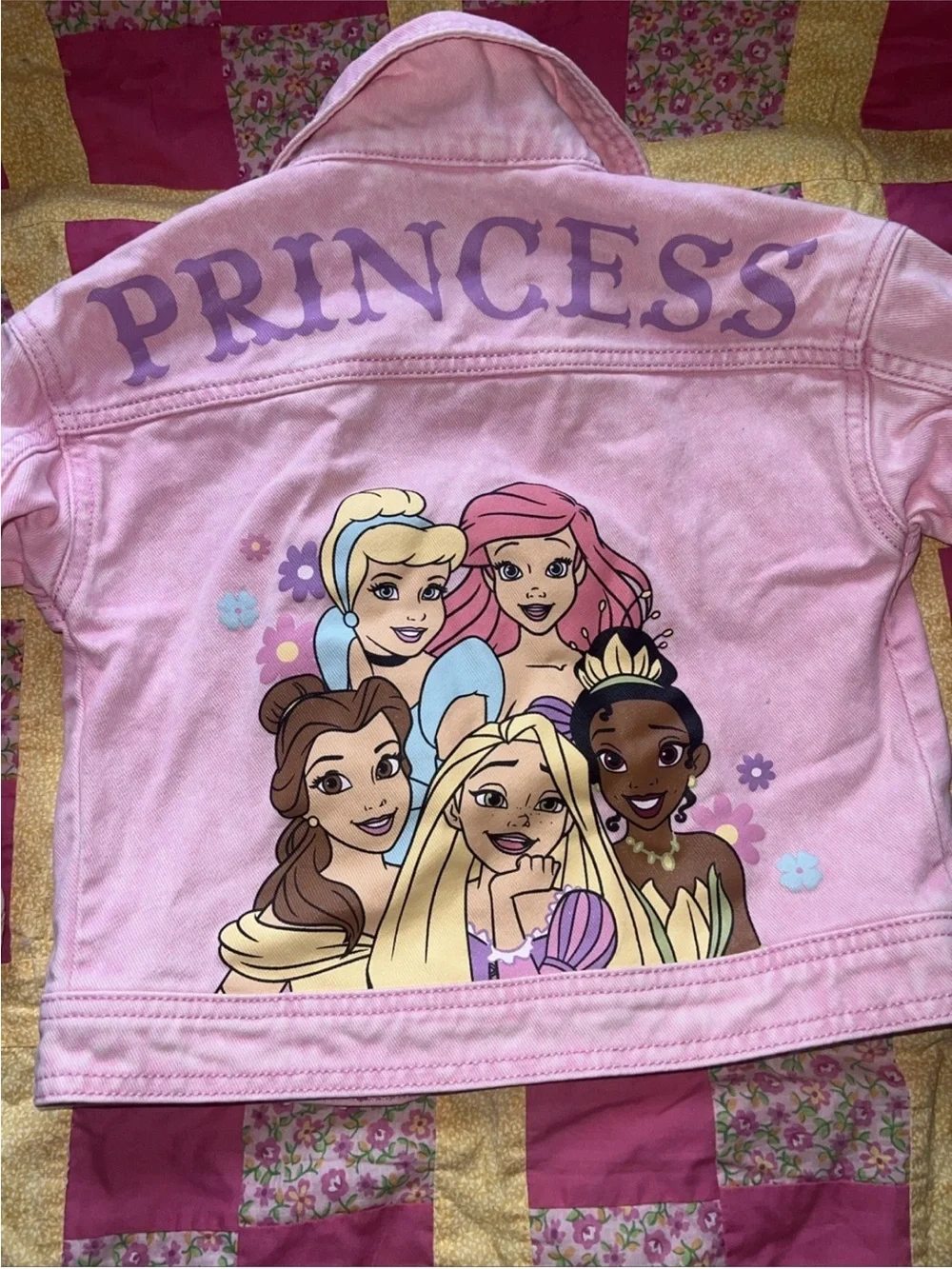 Prince Pink Kids Denim Jacket with Princess Graphic Disney 4T